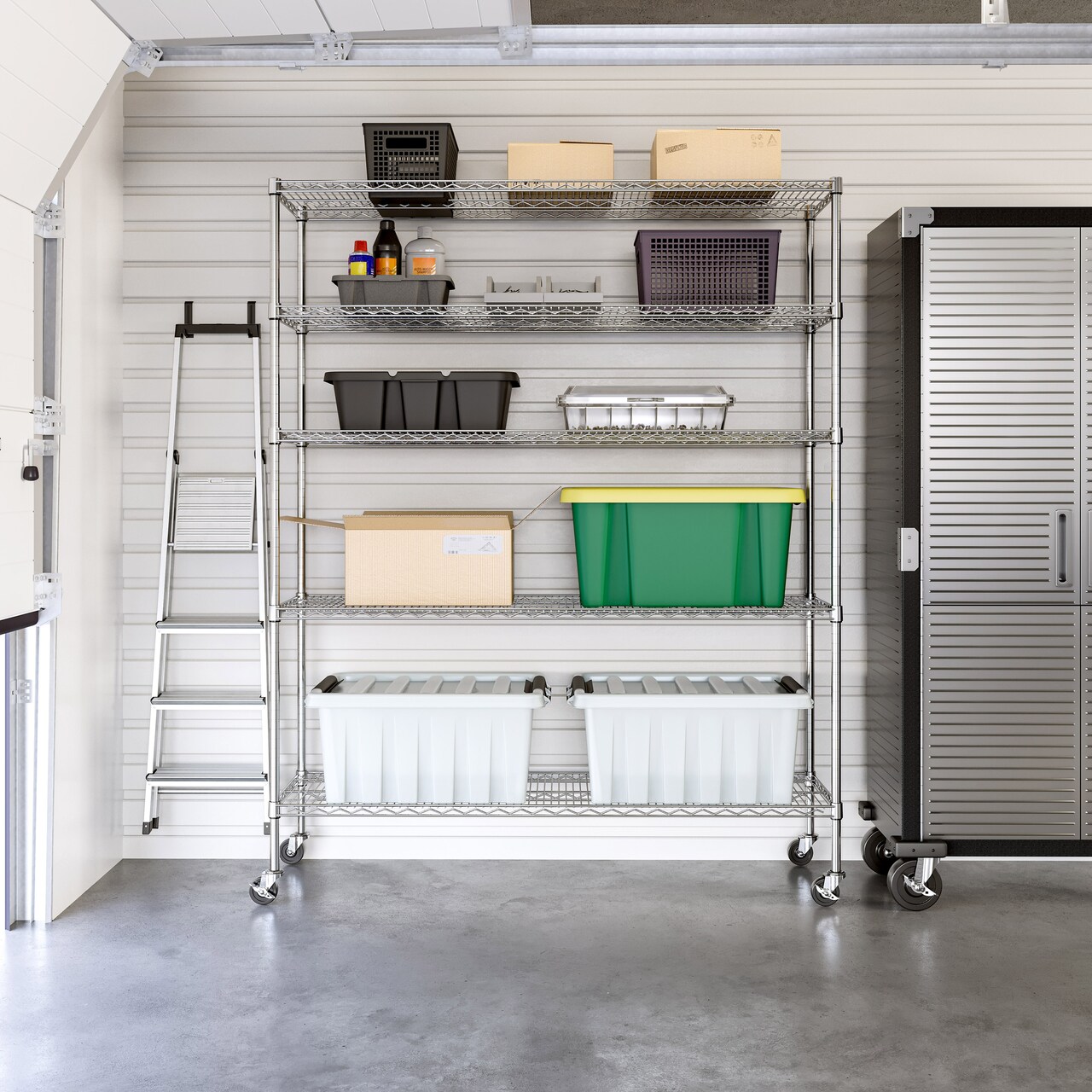 Seville Classics UltraDurable 5-Tier NSF Steel Shelving, 60" W x 18" D x 75" H